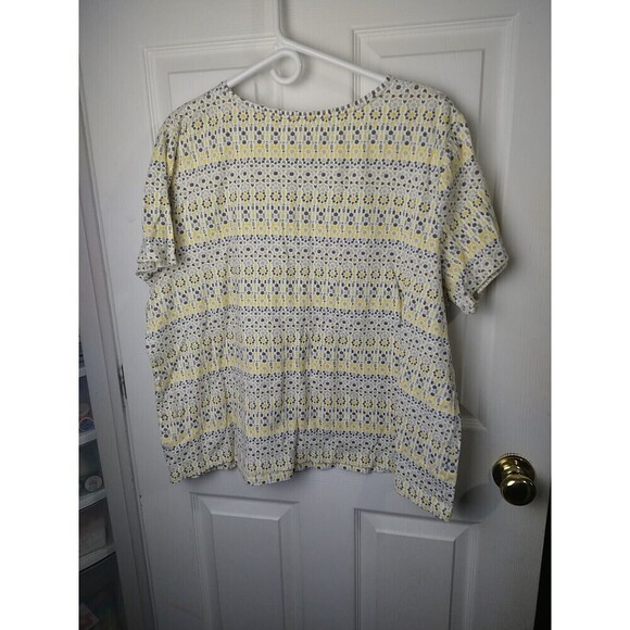 $ Croft And Barrow Short Sleeve Yellow White Grey Classic Tee. Size 2X - Picture 9 of 9